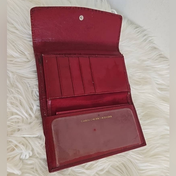 Fossil Croco Flap Red Leather Wallet 🌴 - Picture 8 of 8